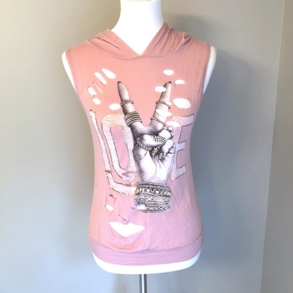 Distressed Hooded Graphic Tank By Dice